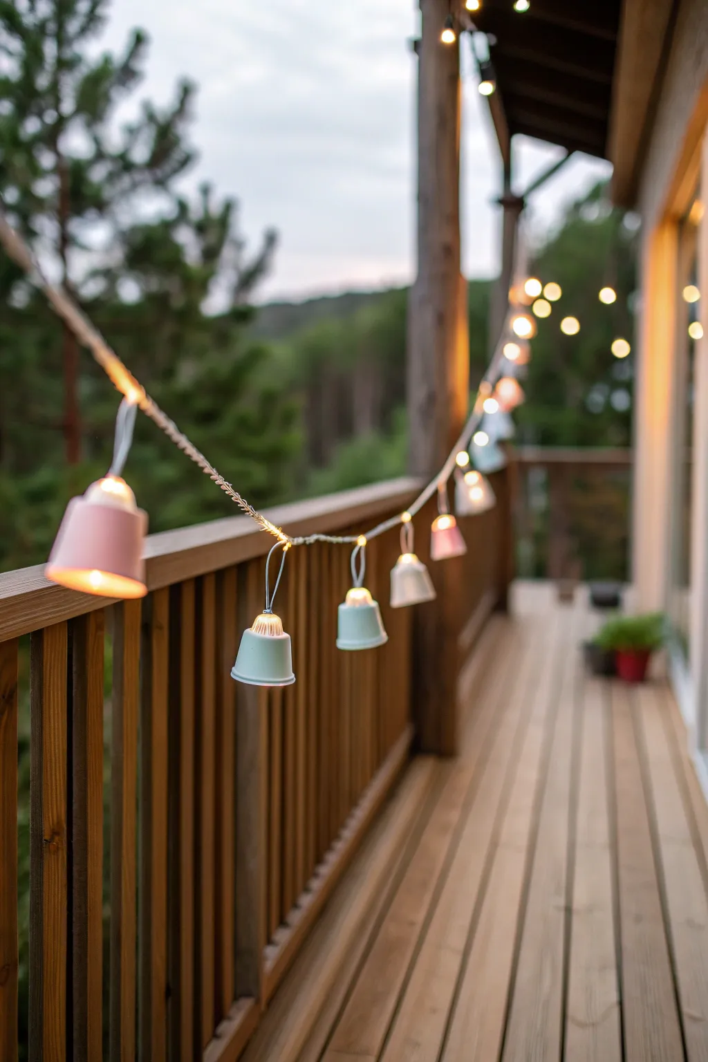 Illuminate your evenings with DIY elegance: Reimagined coffee pods bring a warm glow to your outdoor space.