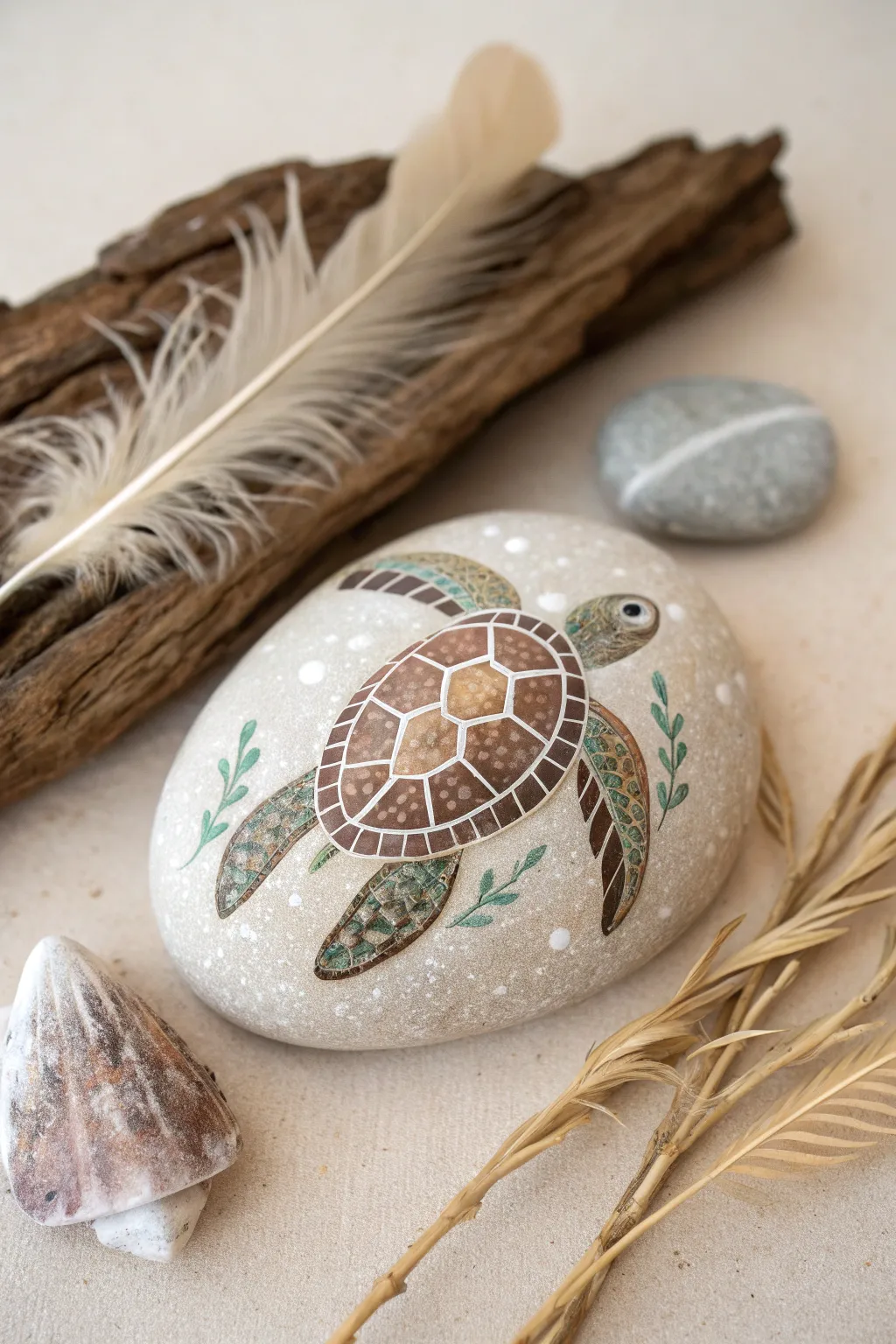 Transform your space with a touch of wild charm: meet the tiny turtle rock painting.