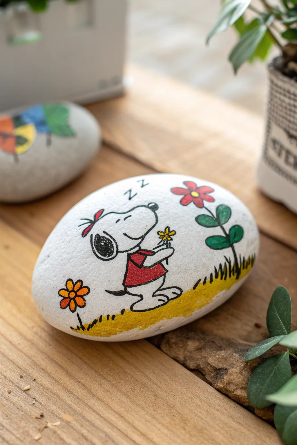 Bring your favorite cartoons to life on rocks with a minimalist twist!