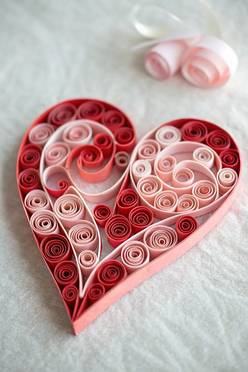 Embrace the romance of handcrafted elegance with these enchanting paper heart spirals.