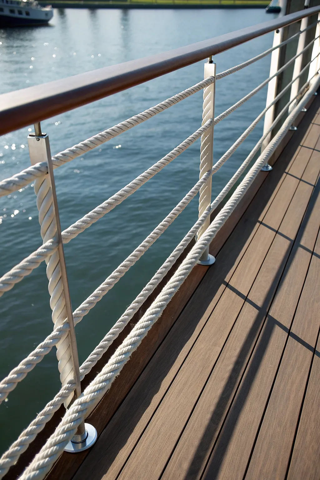 Elevate your deck with the elegance of minimalist straight rope lines.