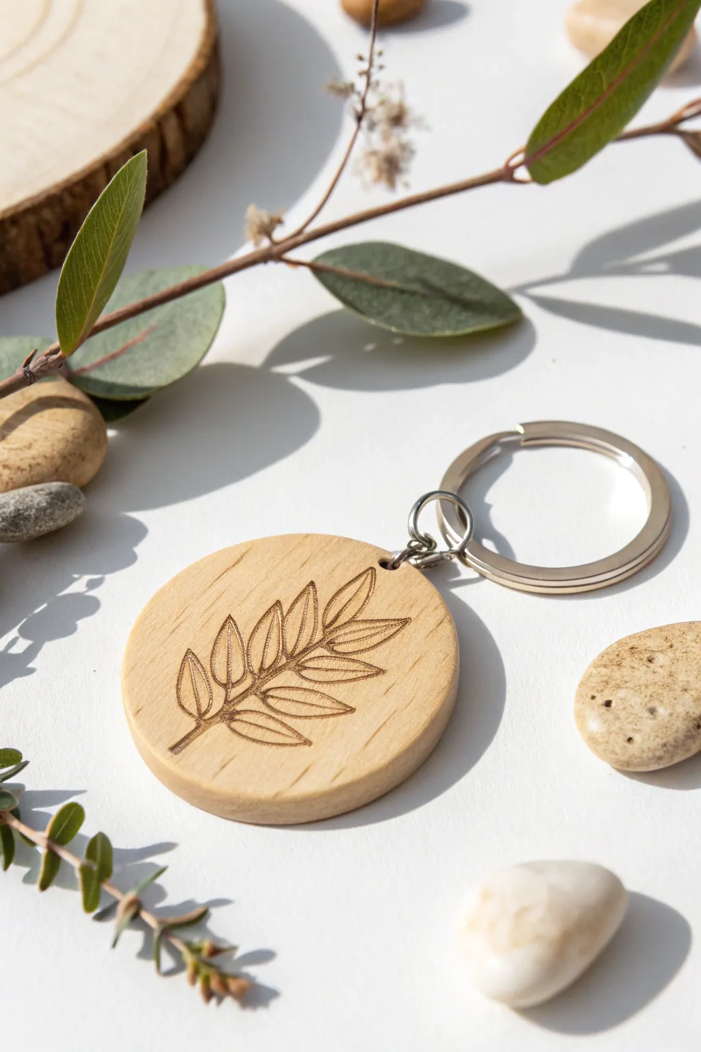 Bring a touch of nature's serenity to your everyday carry with this beautifully crafted leaf-themed keychain.