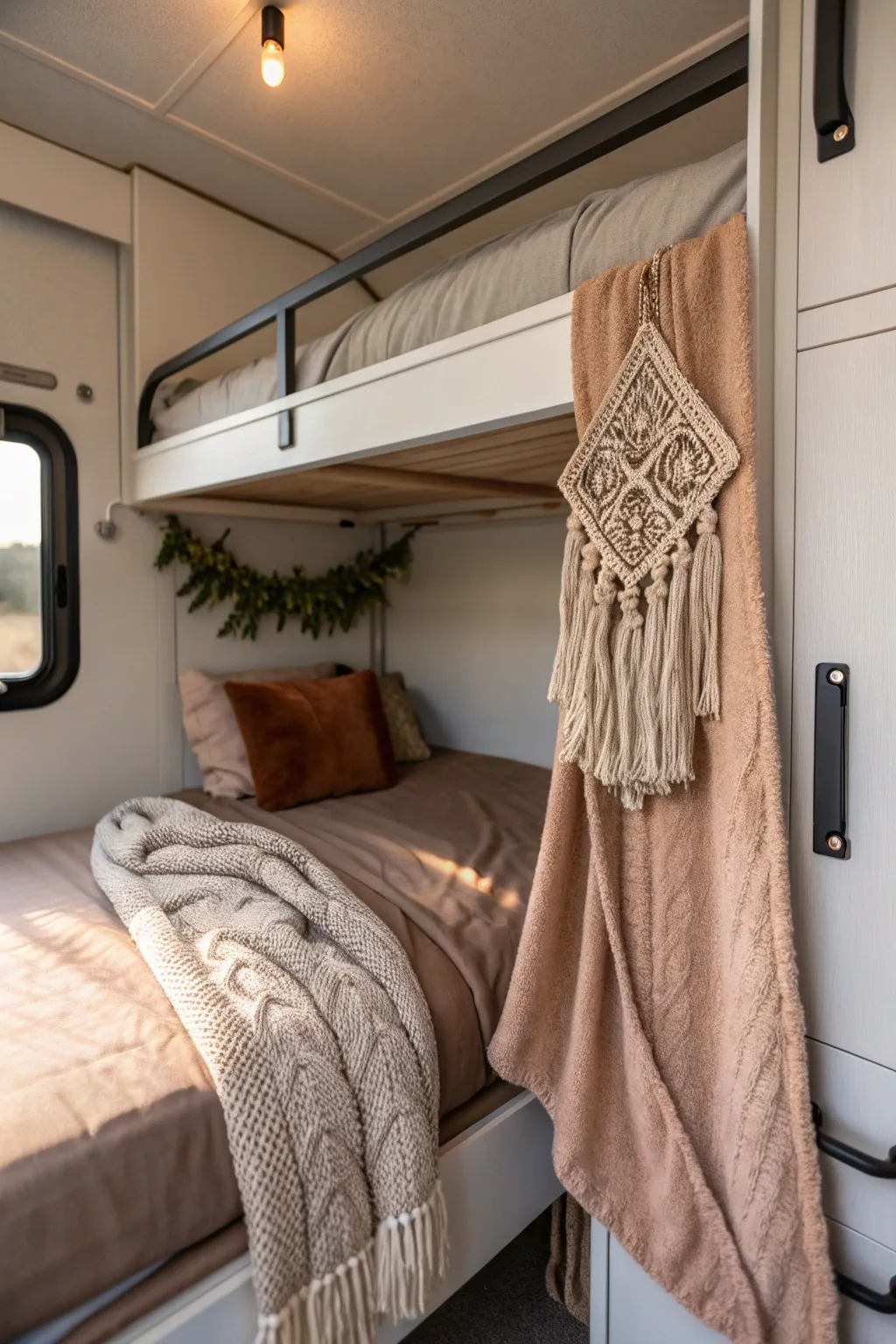 Transform your RV bunk into a cozy haven with simple, warm touches.