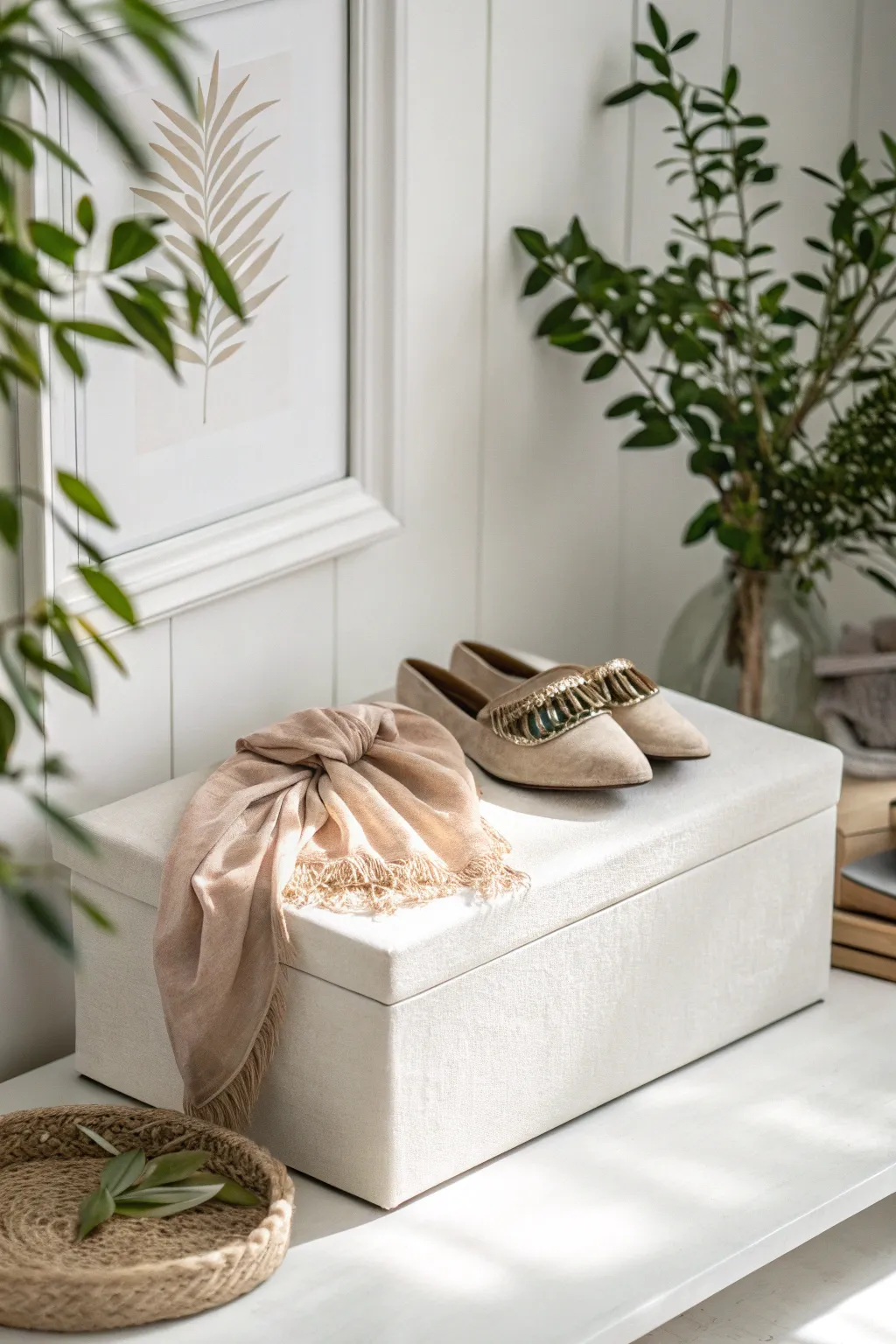 Elevate your space with simple elegance: A shoe box lid transformed into stunning wall art.
