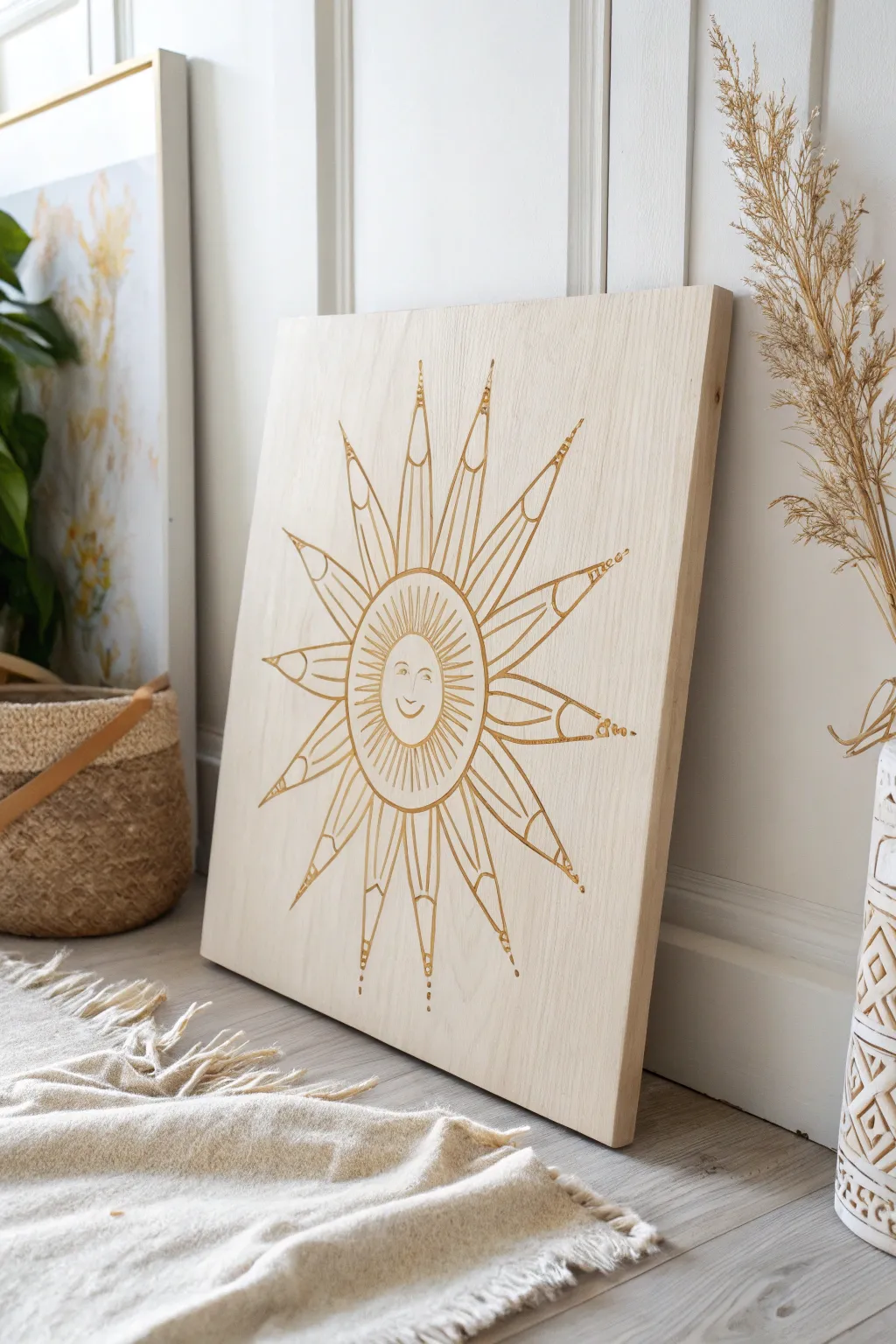 Embrace simplicity with a minimalist sunburst that warms your space with elegance.