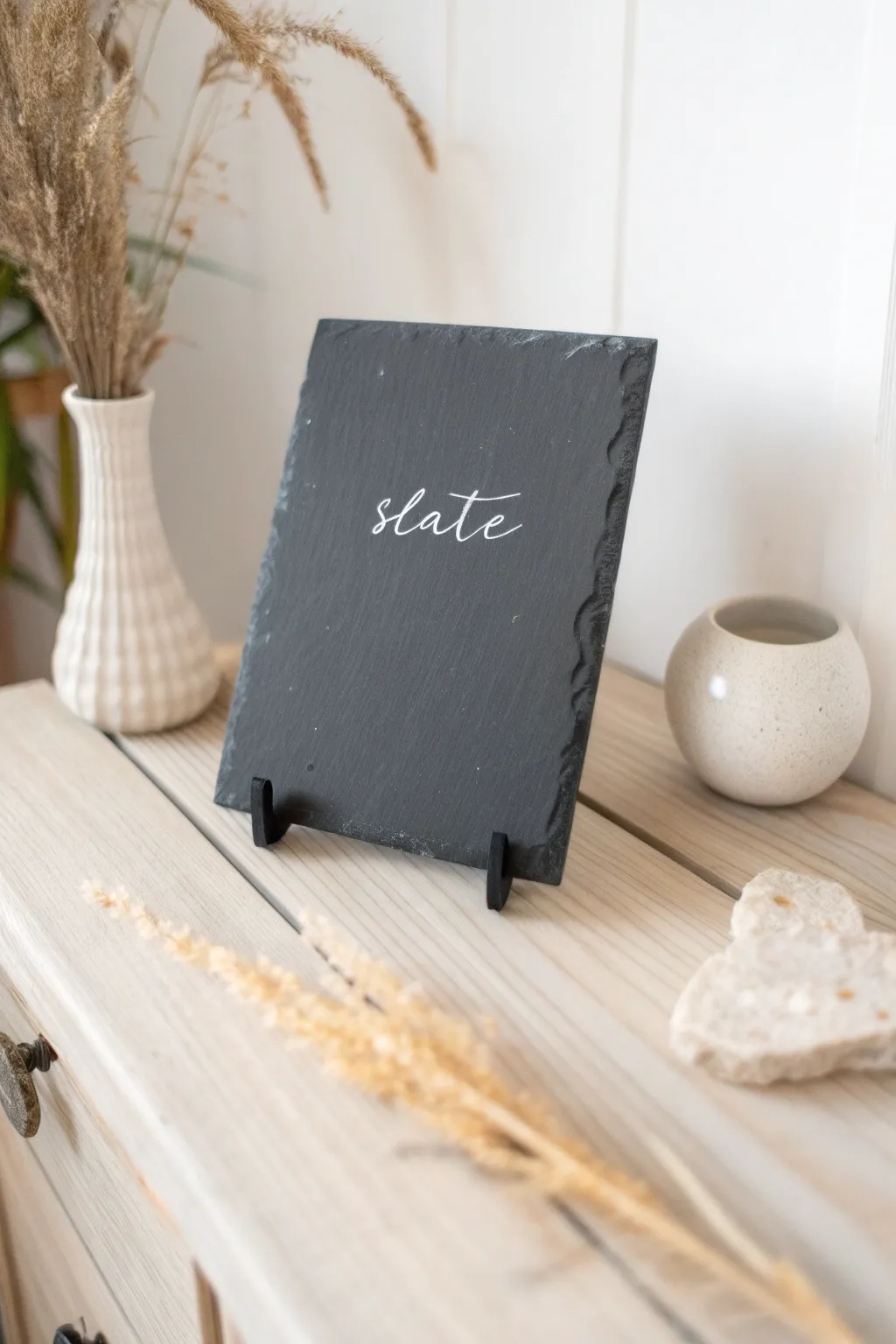 Add a personal touch to your decor with a beautifully crafted slate message.