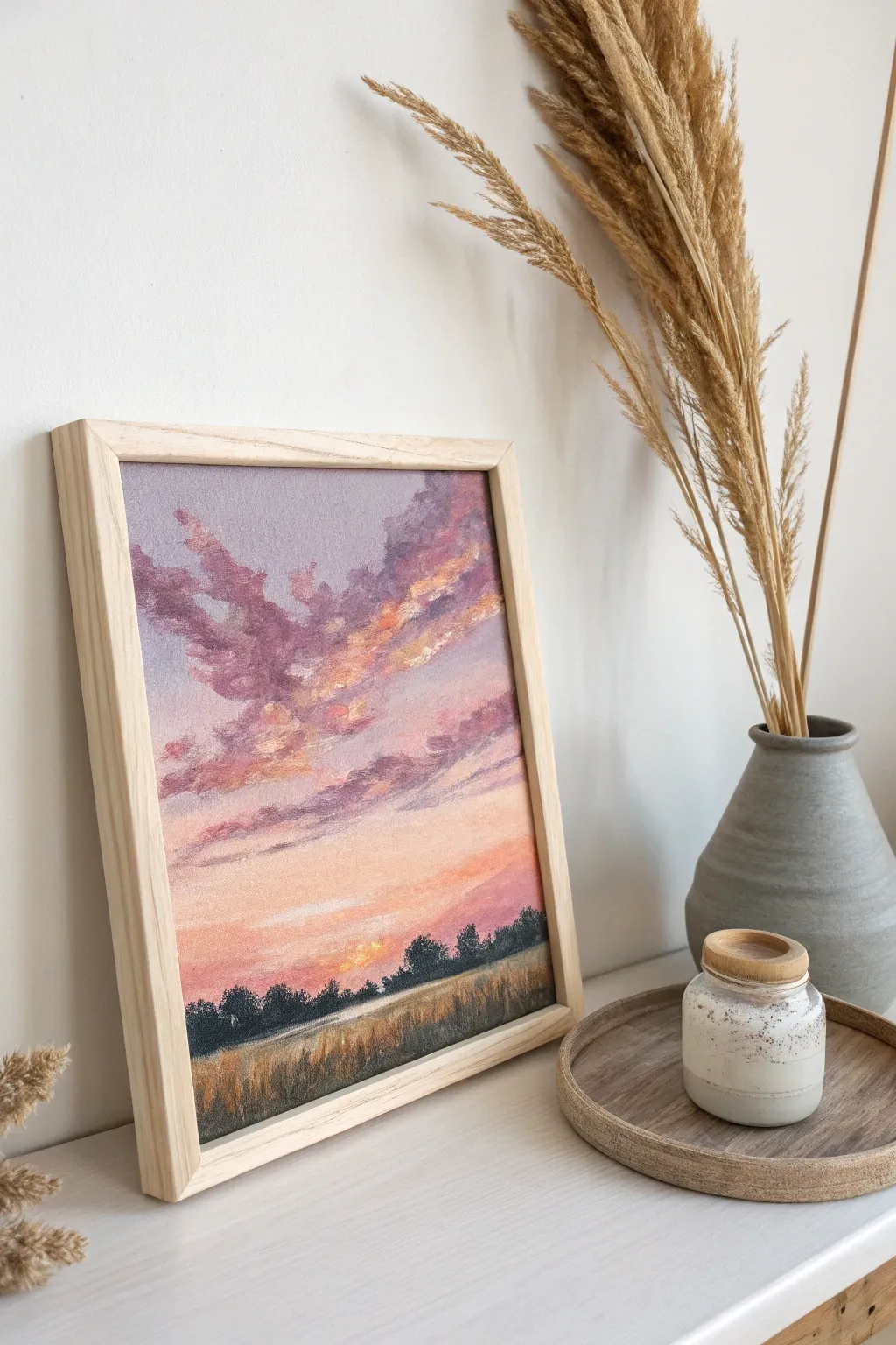 Embrace the tranquility of a pastel sunset, where simplicity meets natural beauty.