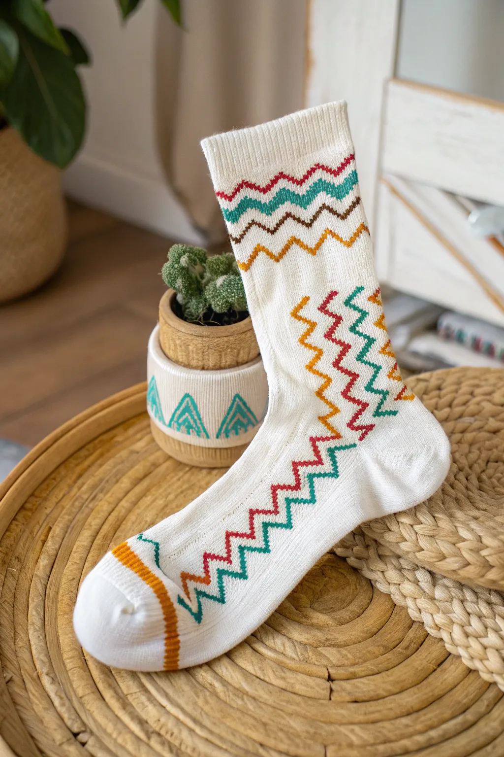 Step into style with vibrant, hand-painted sock designs that bring out your inner artist!