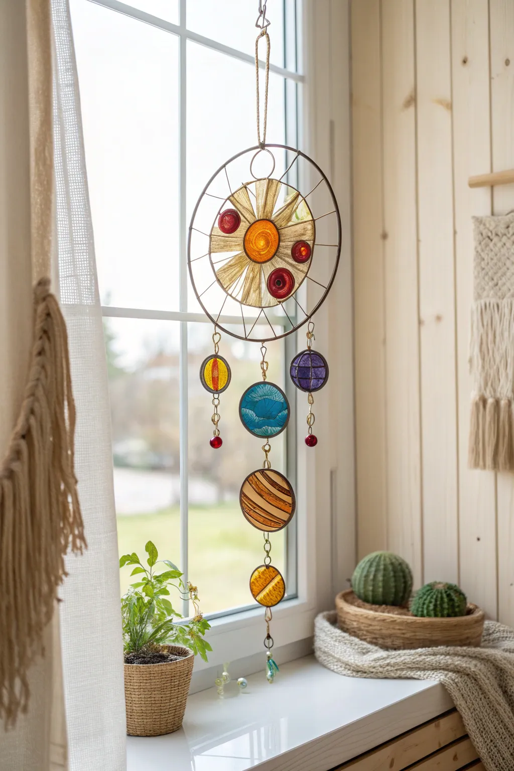 Capture the magic of the solar system with a handcrafted sun catcher that brings the planets to life in your window.