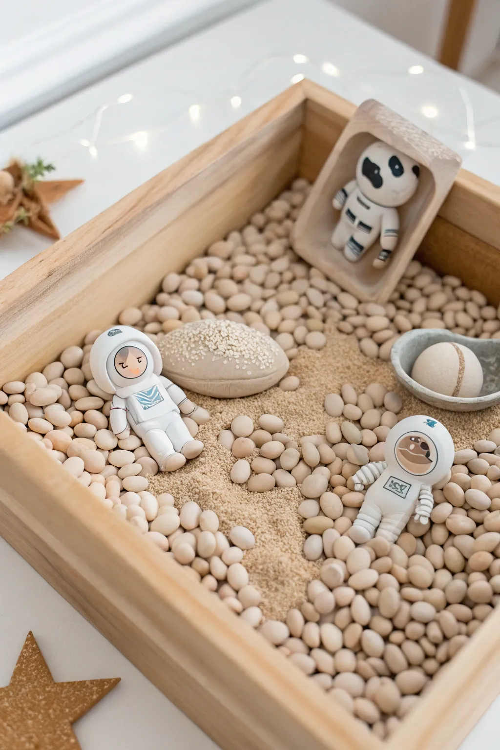 Discover the cosmos with a simple touch—explore the wonders of space in this charming sensory bin.