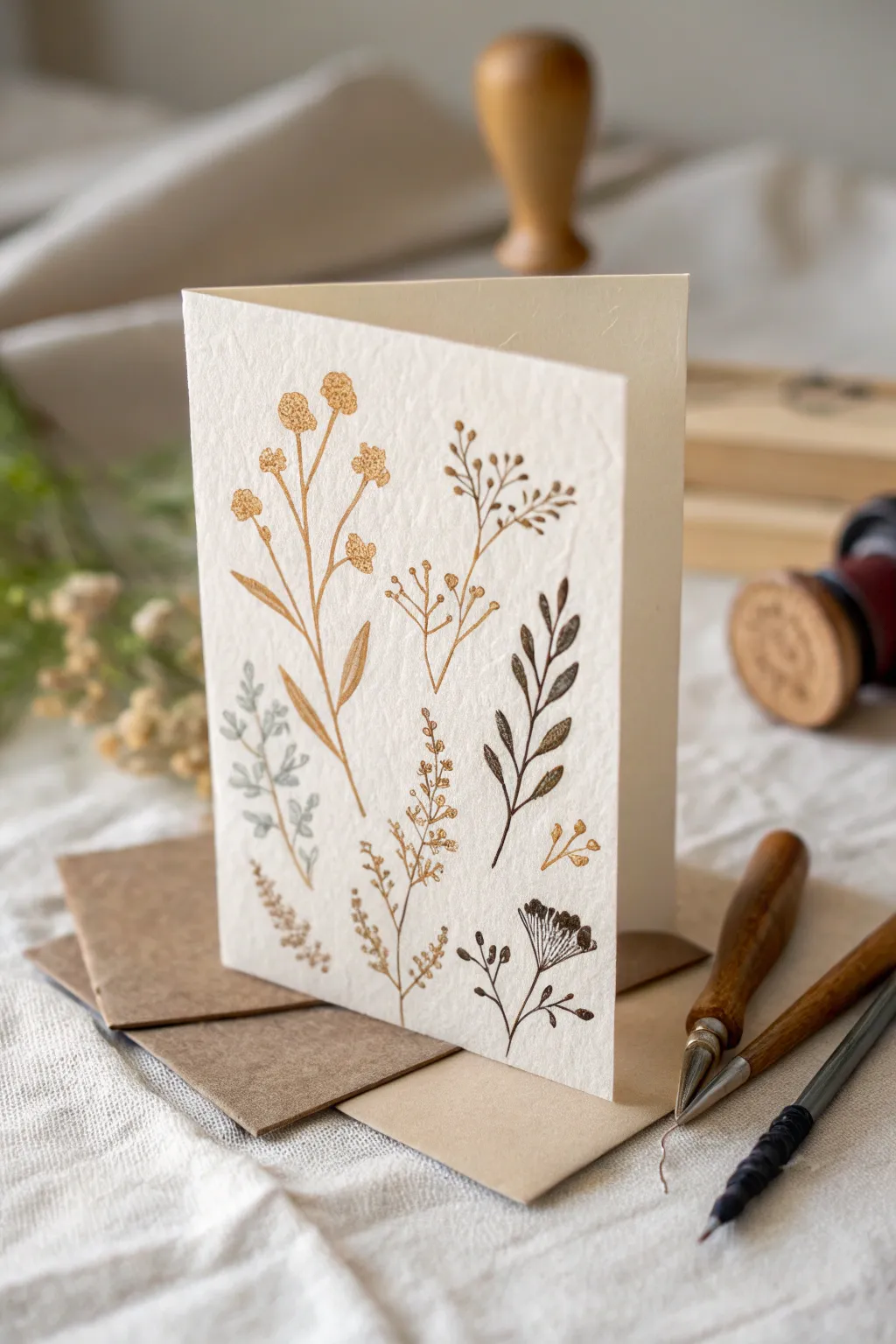 Embrace the charm of handcrafted elegance with this beautifully imperfect stamped card.