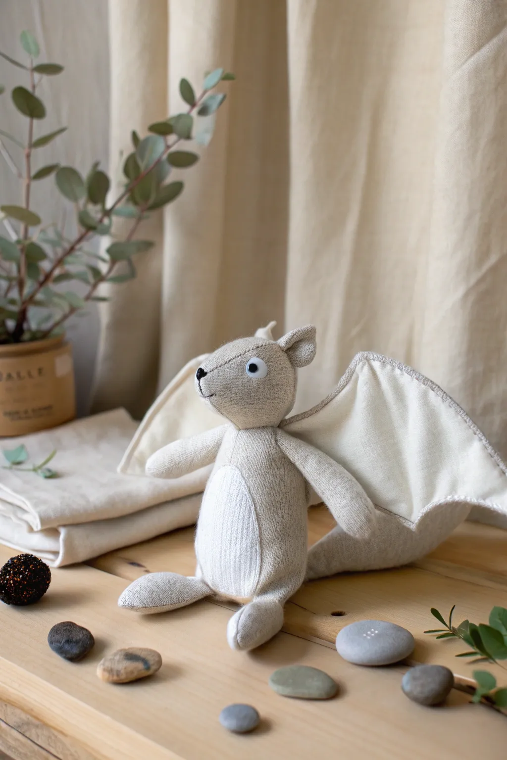 Craft your imagination into reality with this charming flying squirrel plush - where simplicity meets whimsy.