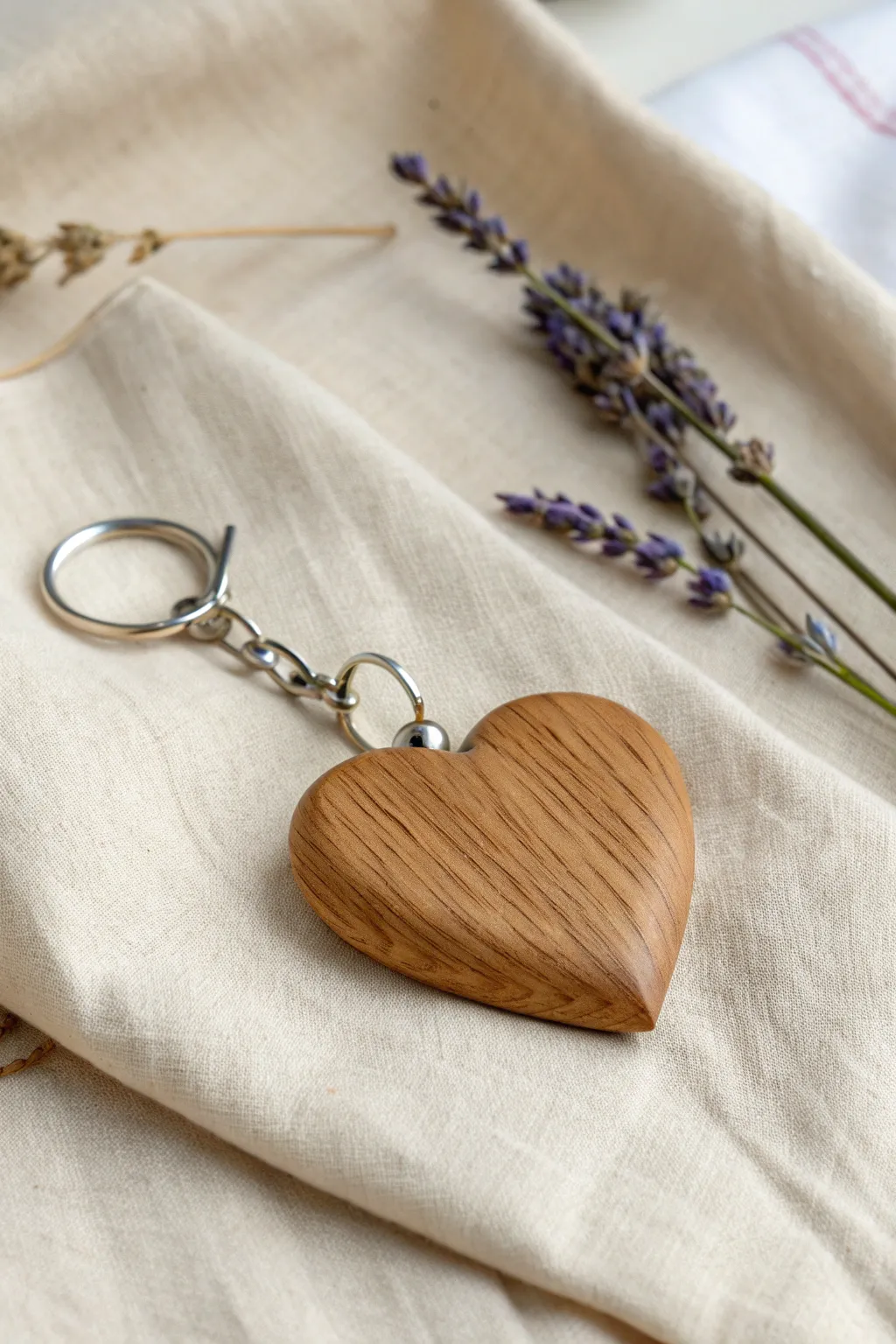 Crafted with love: A heart-shaped keychain that speaks volumes in simplicity and elegance.