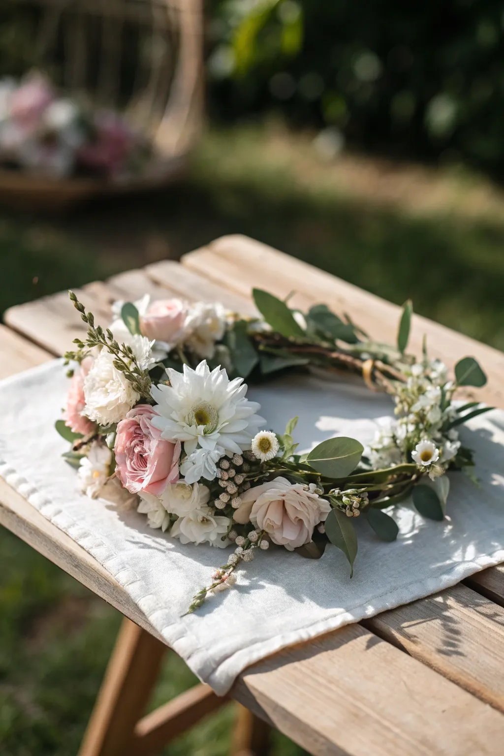 Embrace the elegance of nature with a handcrafted flower crown, perfect for your garden party chic ensemble.