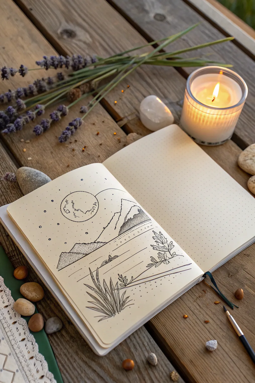 Capture the essence of summer with nature-inspired sketches in your journal.