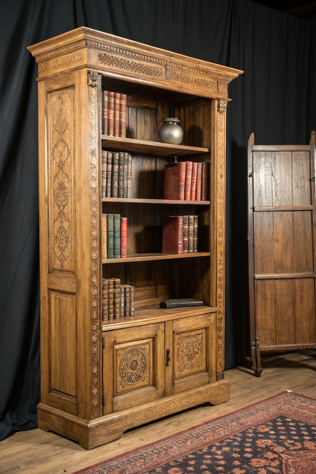 Unlock mystery and elegance with this handcrafted bookshelf that conceals a hidden world.