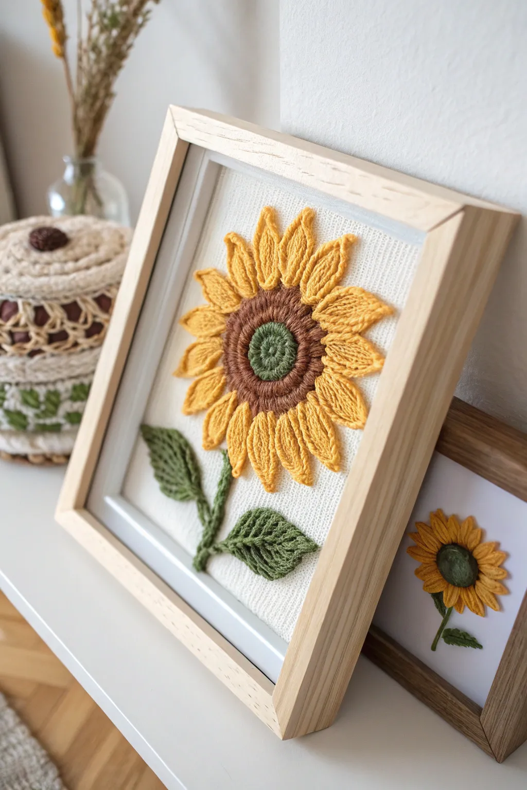 Embrace the art of crochet with this stunning sunflower piece—perfect for adding a touch of natural elegance to your space.