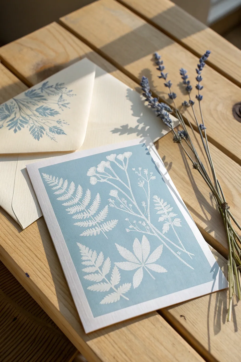 Bring a touch of nature to your greetings with handcrafted sunprint cards. 🌿✨