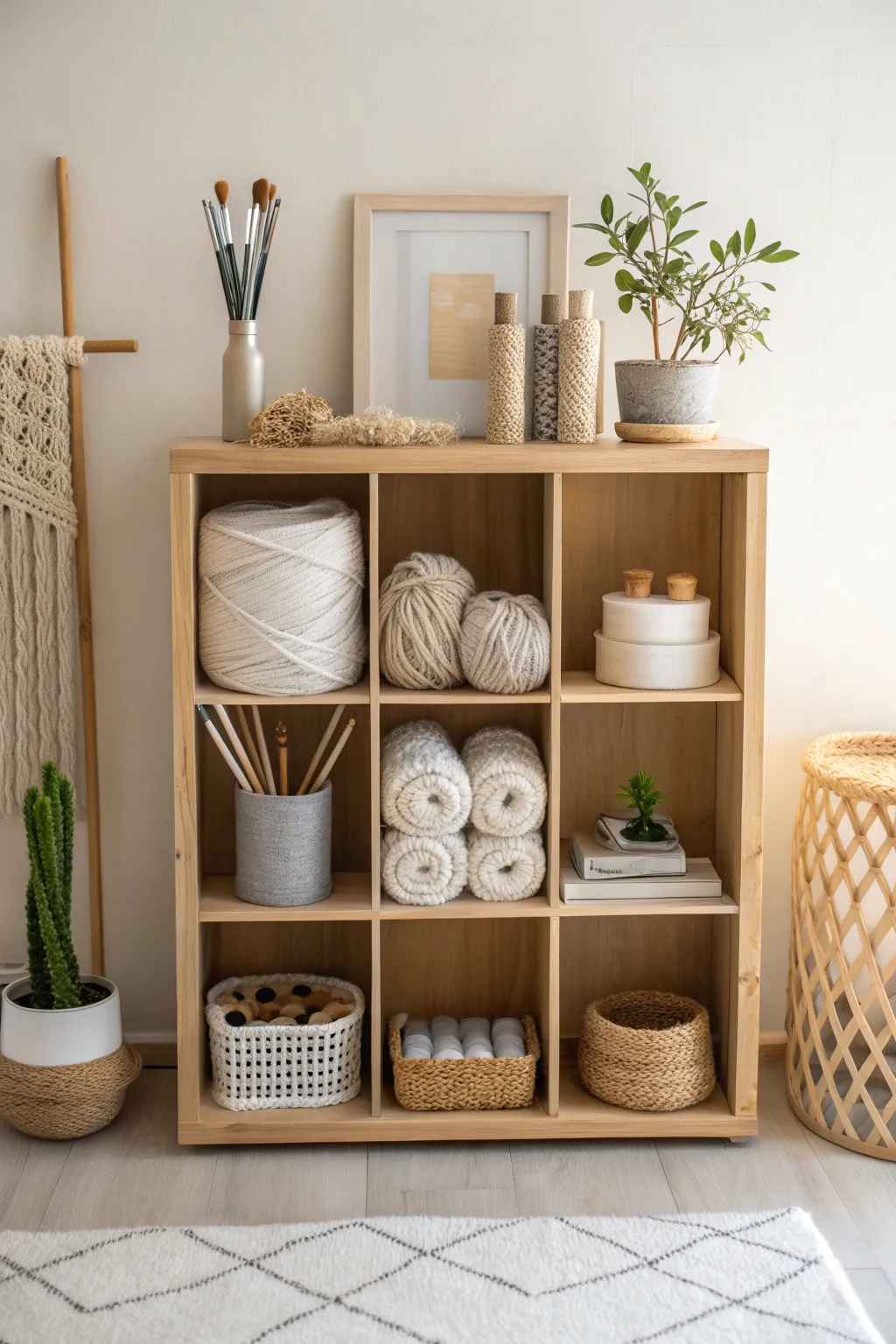 Craft with clarity: Organize your creative space with Scandinavian elegance and Boho charm.