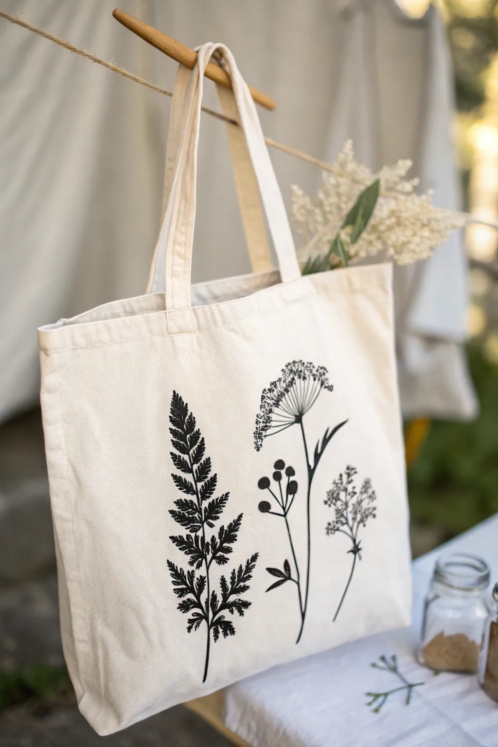 Discover the art of simplicity with our silhouette-designed tote bags—where minimalism meets natural beauty.