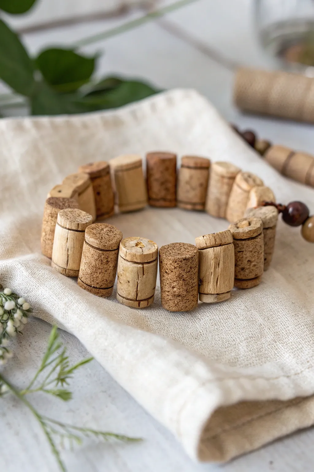 Sustainable style meets Scandinavian simplicity with this cork bracelet. #EcoChic #MinimalistBoho