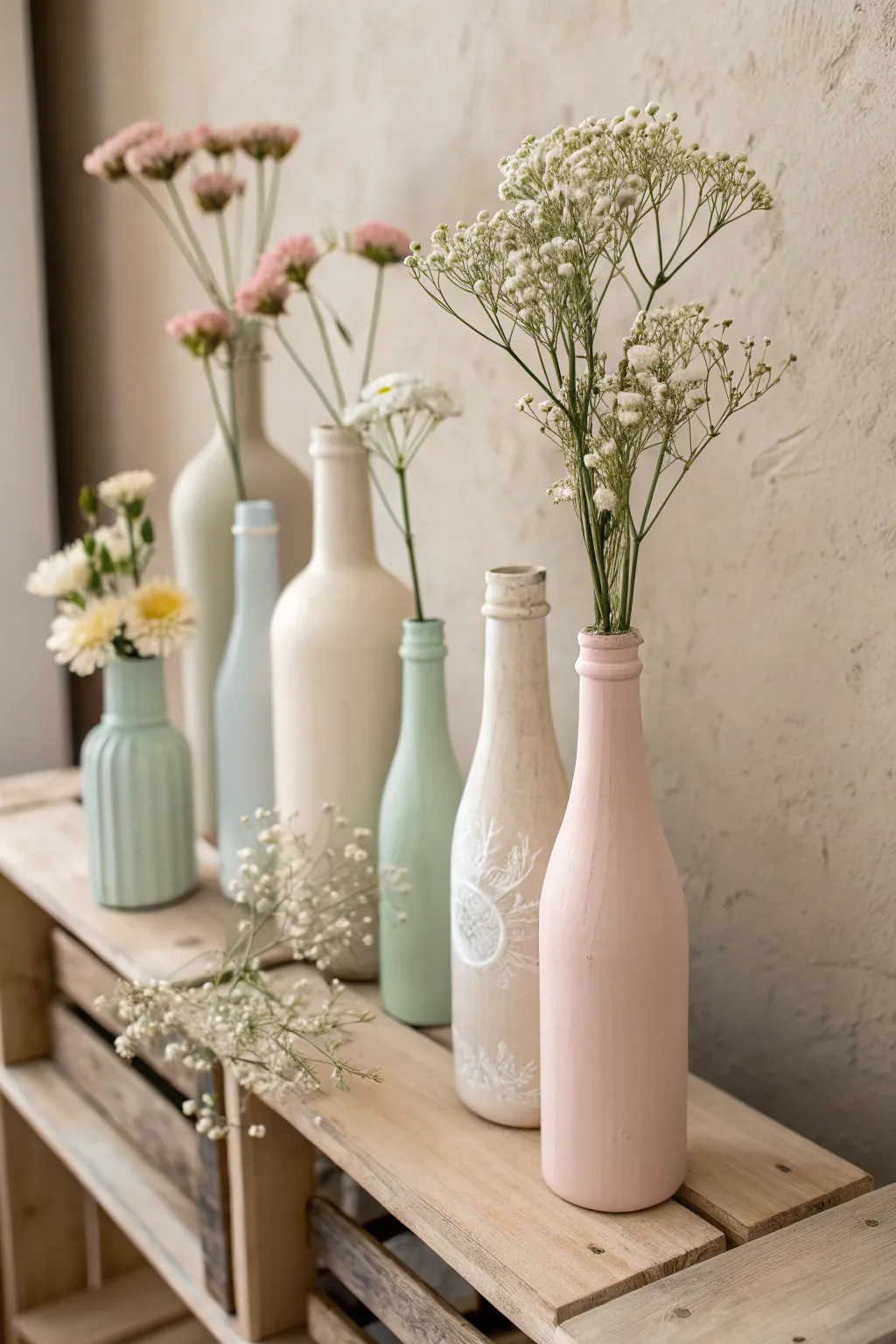 Transform glass bottles into stunning minimalist vases with a Boho twist—an elegant touch to any space.