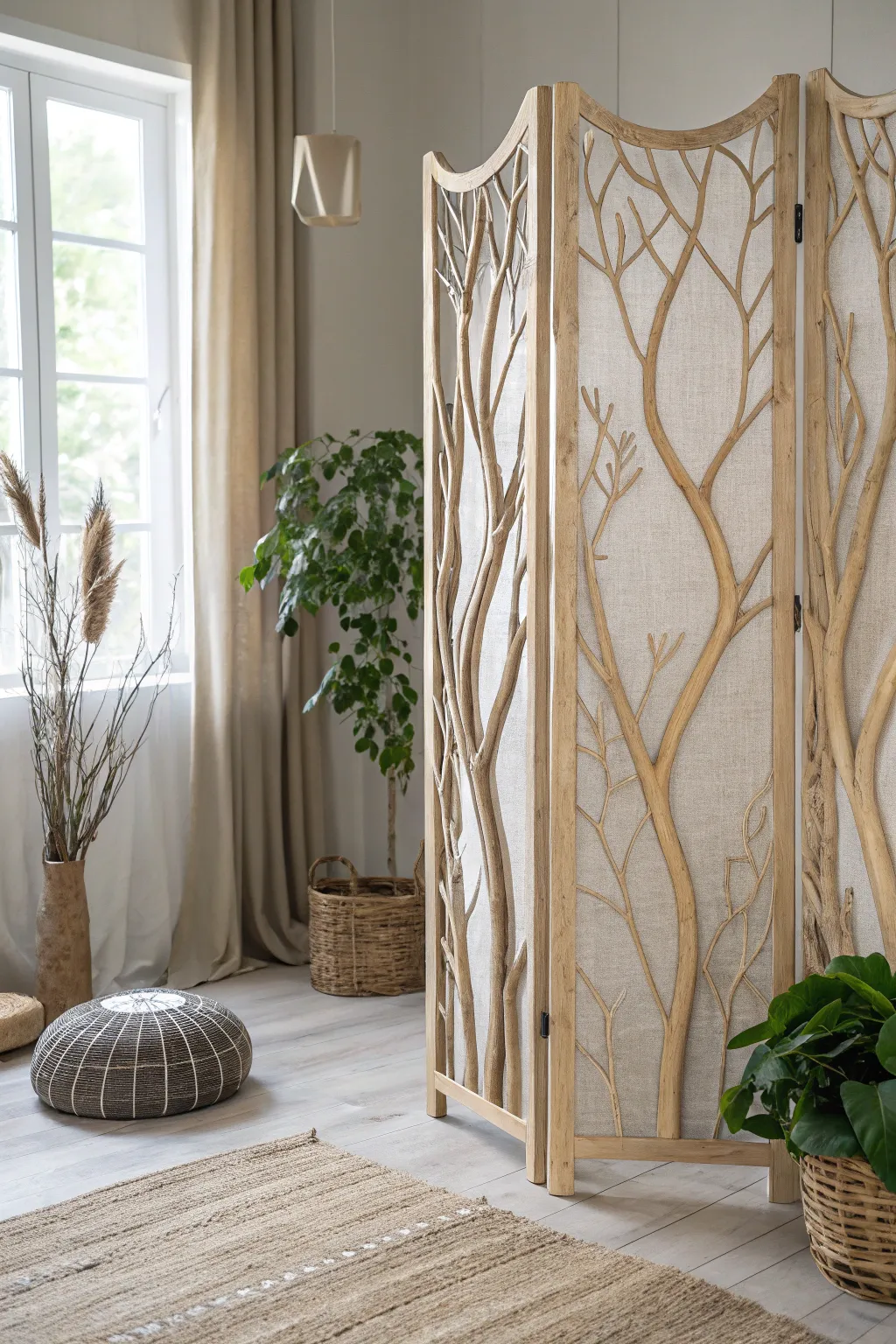 Elevate your space with the natural elegance of a branch room divider.