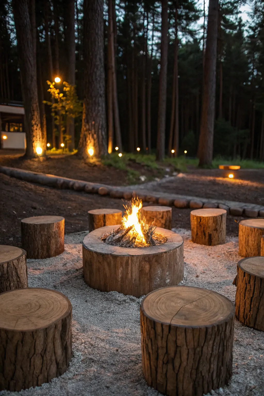 Gather around nature's seating for a fireside chat.