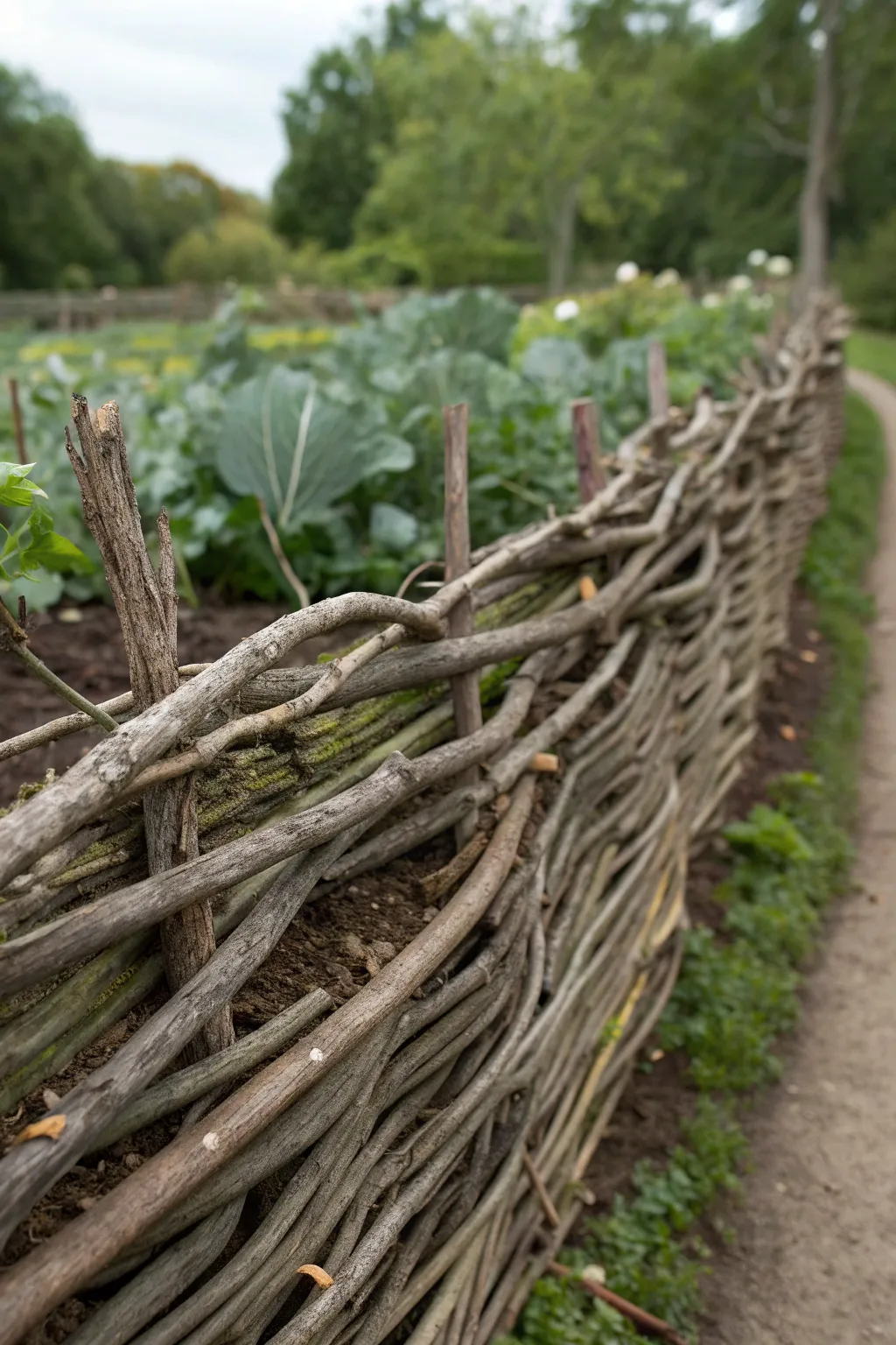 Crafting Nature's Fence: A Timeless Twig Composition