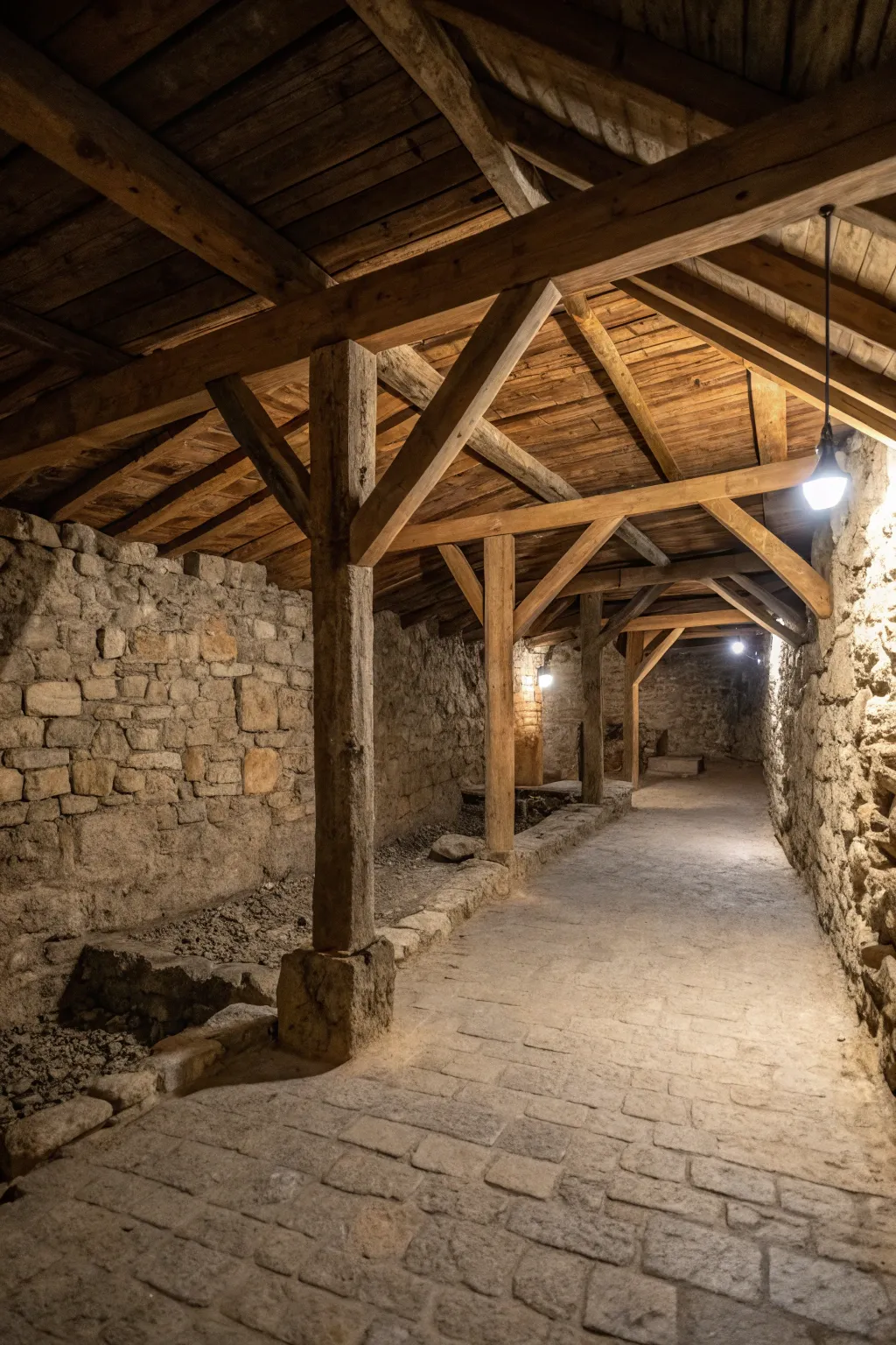 Rustic charm brings a cozy touch to underground shelters.