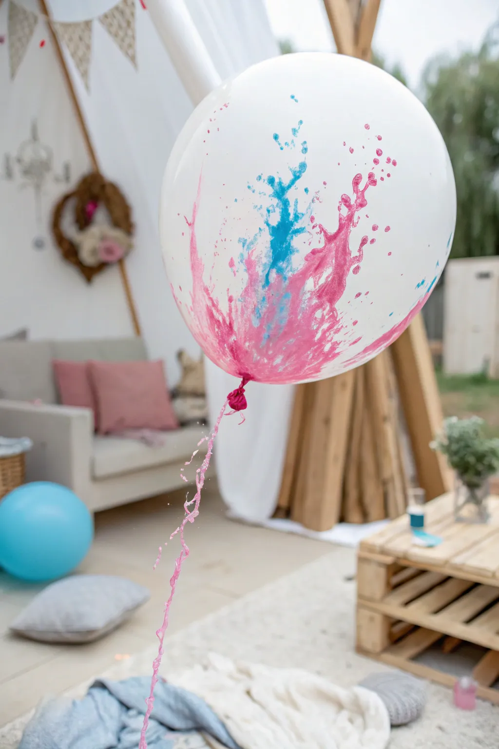 Unleash the magic of color with a splash of surprise! #GenderReveal #ScandiBoho
