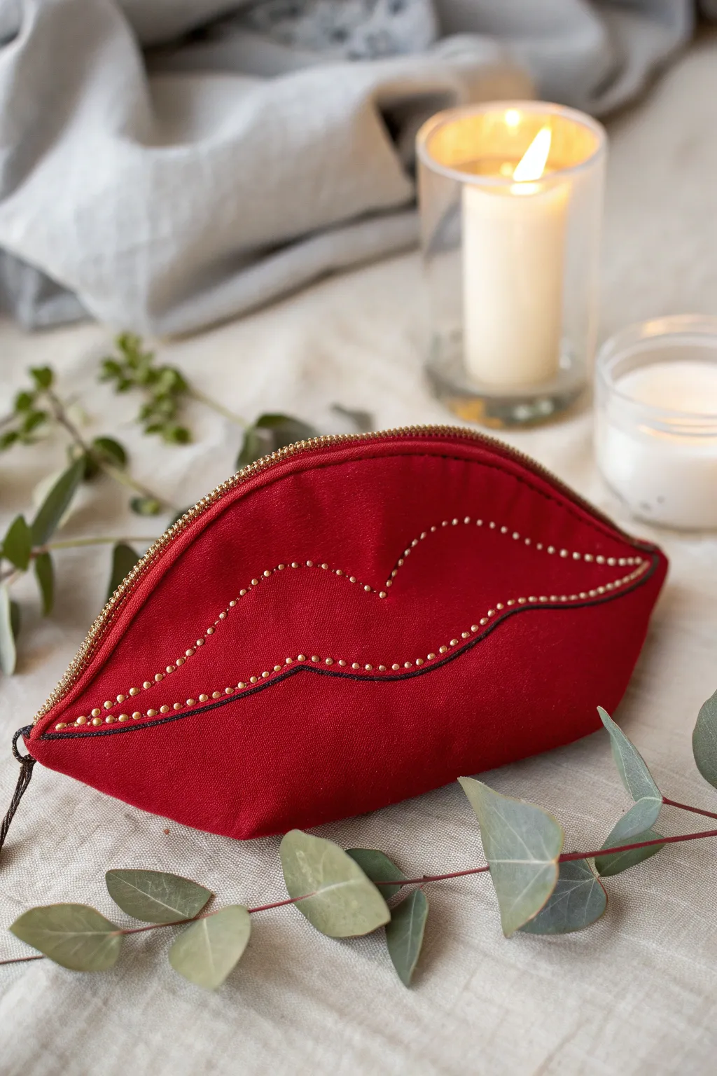 Add a playful twist to your organization with these whimsical lip-shaped pouches, a perfect blend of craft and creativity!