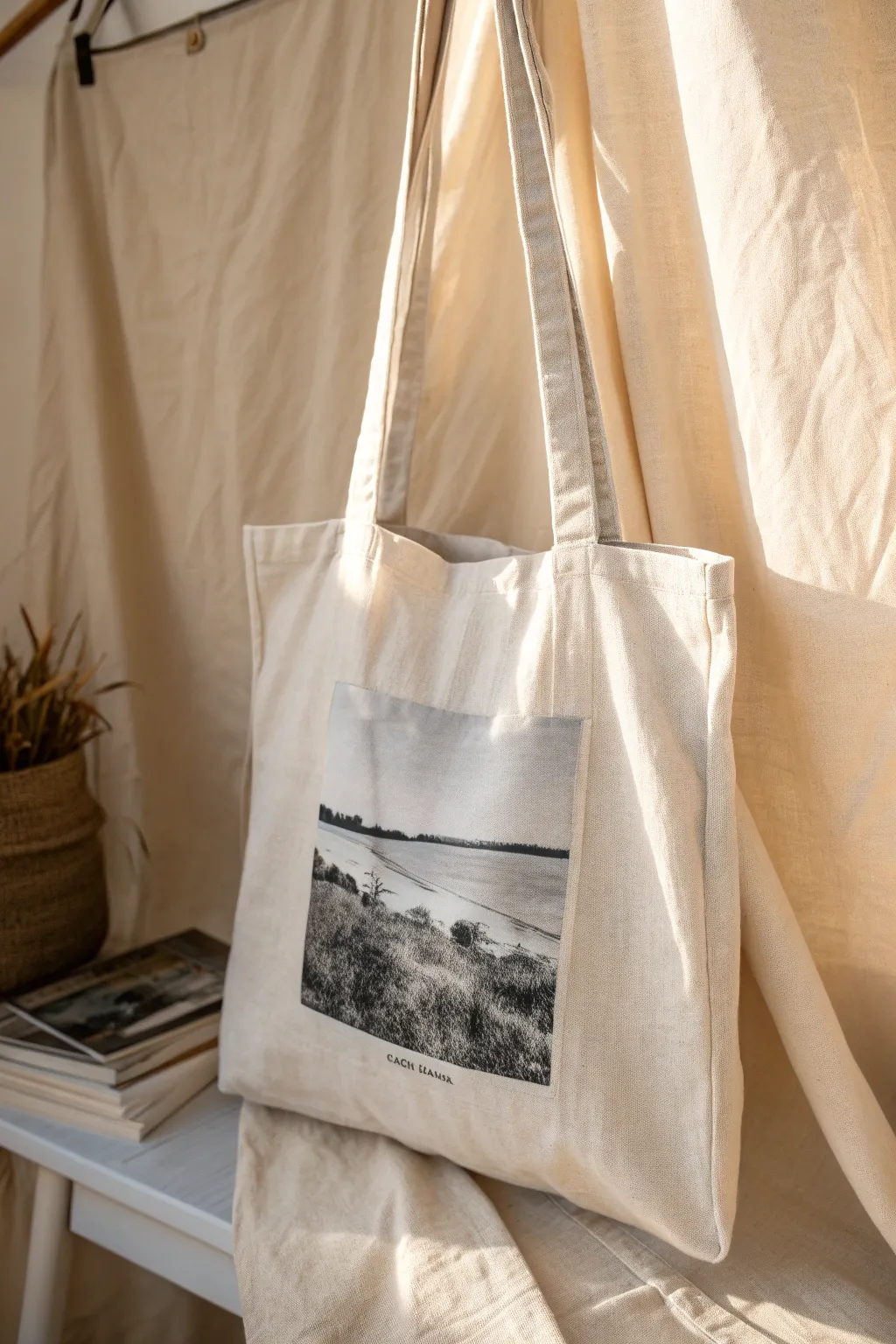 Transform your tote into a timeless keepsake with a cherished photo. #DIYPhotoBag #ScandiBohoCharm