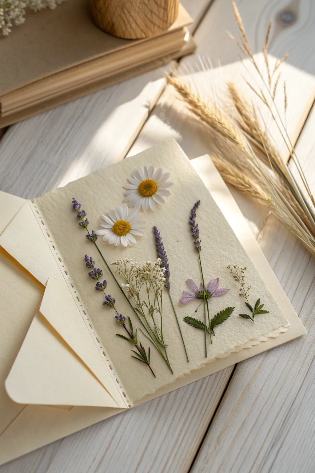 Embrace natural beauty with a heartfelt touch: Crafting Valentine's cards with pressed flowers for a timeless gesture of love.
