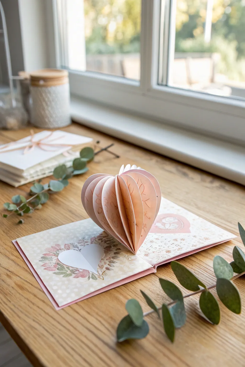 Craft a heartfelt surprise with this charming DIY pop-up card, perfect for a minimalist Valentine's Day gesture.