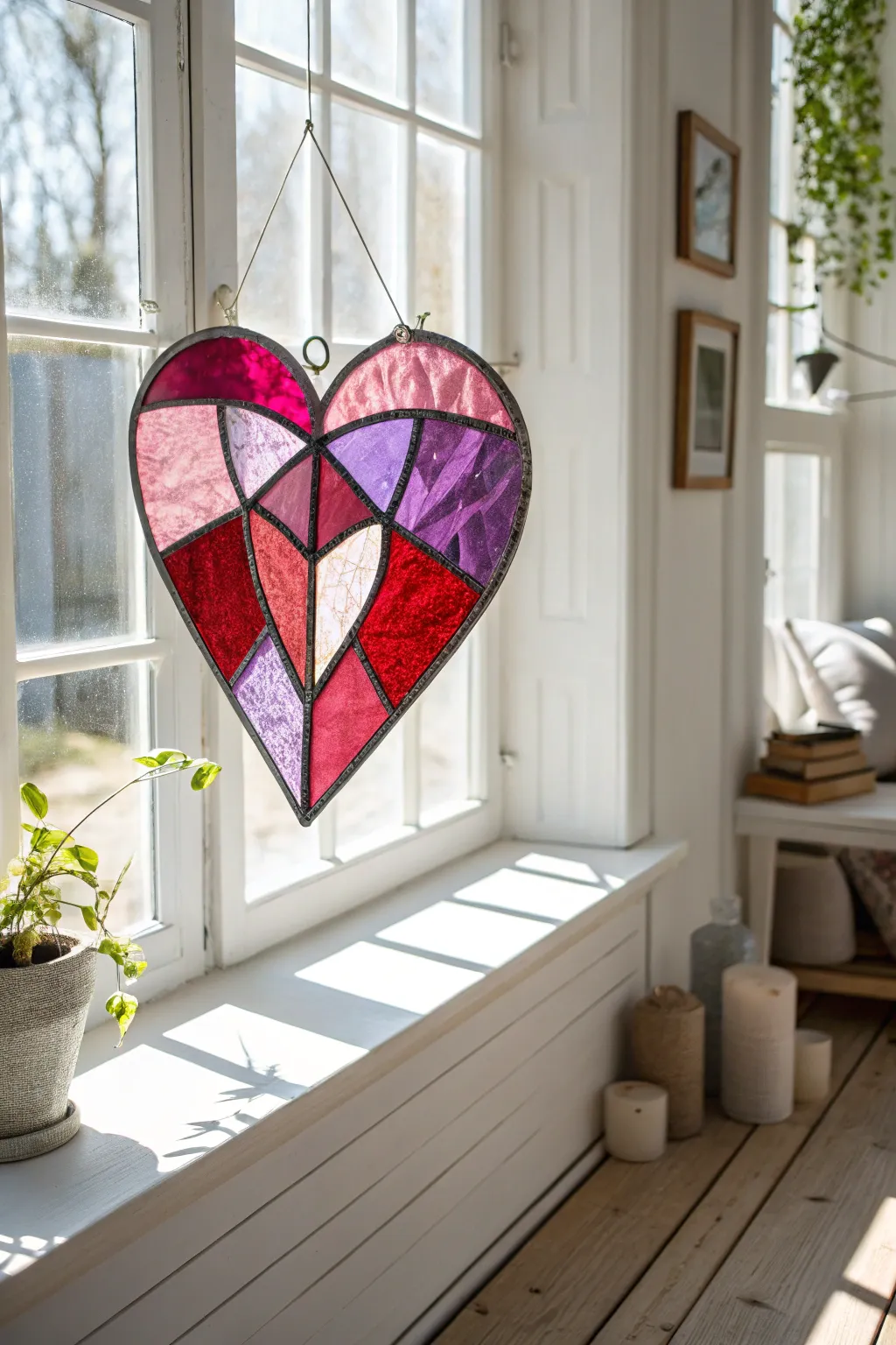 Catch the sunlight and spread love with these charming stained glass heart suncatchers. A perfect blend of creativity and simplicity!