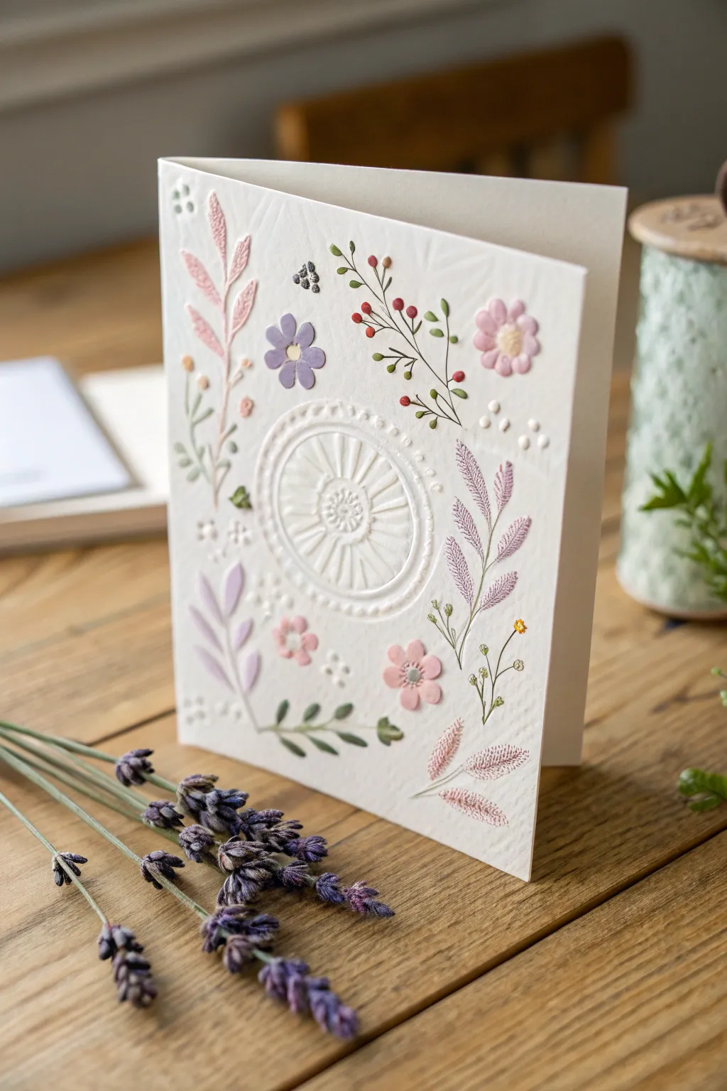 Crafted with love: A minimalist greeting card enhanced by elegant vinyl designs.