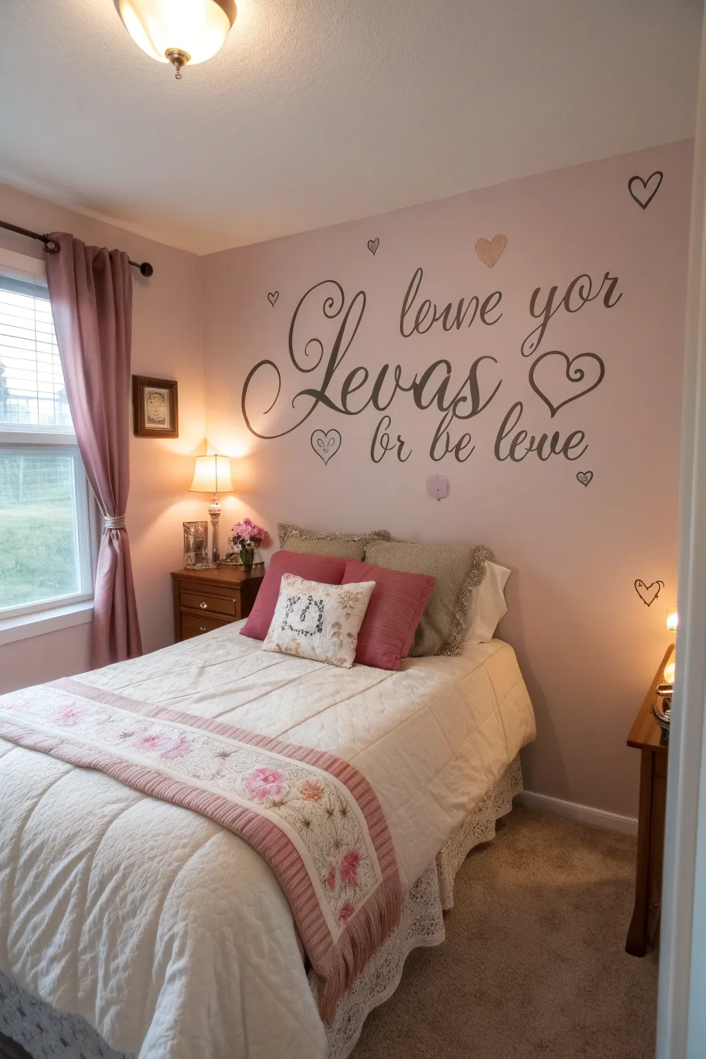 Enhance personal spaces with romantic wall decals.