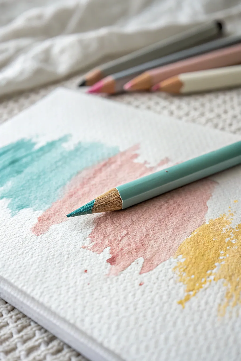 Unleash your creativity with the subtle beauty of watercolor pencils, blending art and simplicity.
