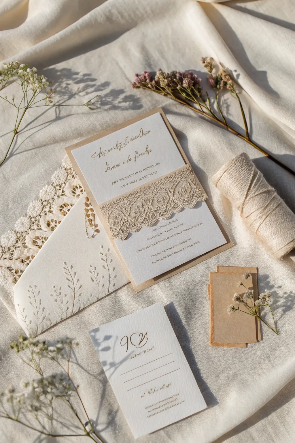 Craft a Mixed Media Masterpiece: Elevate your wedding cards with texture and natural beauty.