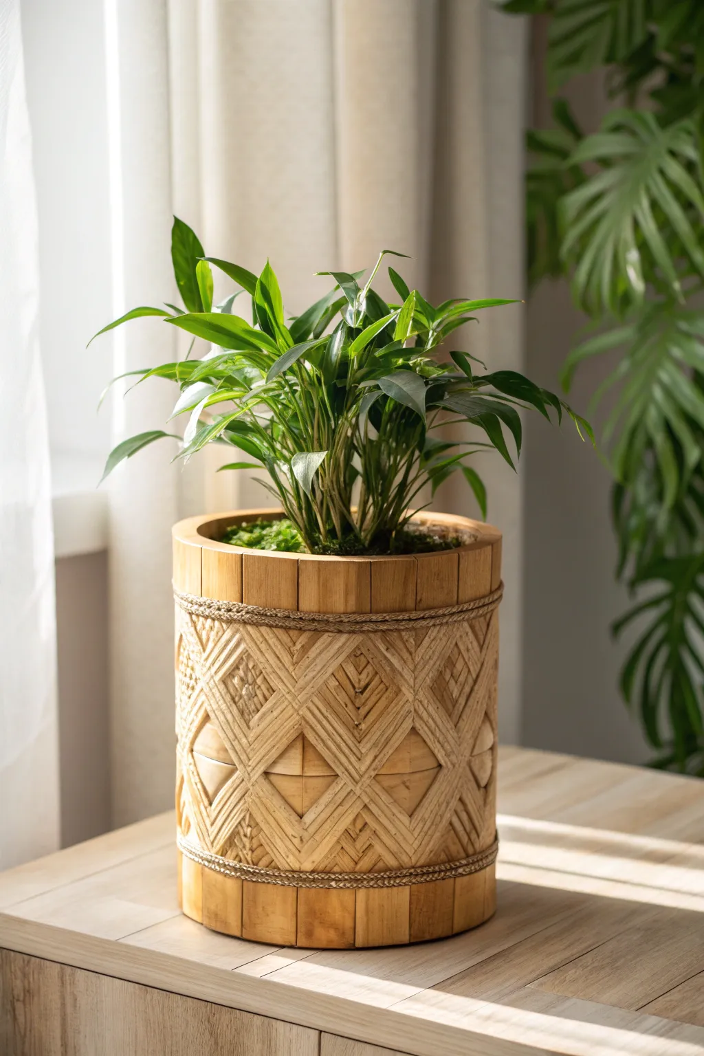 Bring a touch of nature indoors with a handcrafted bamboo planter—simple, elegant, and refreshingly green.