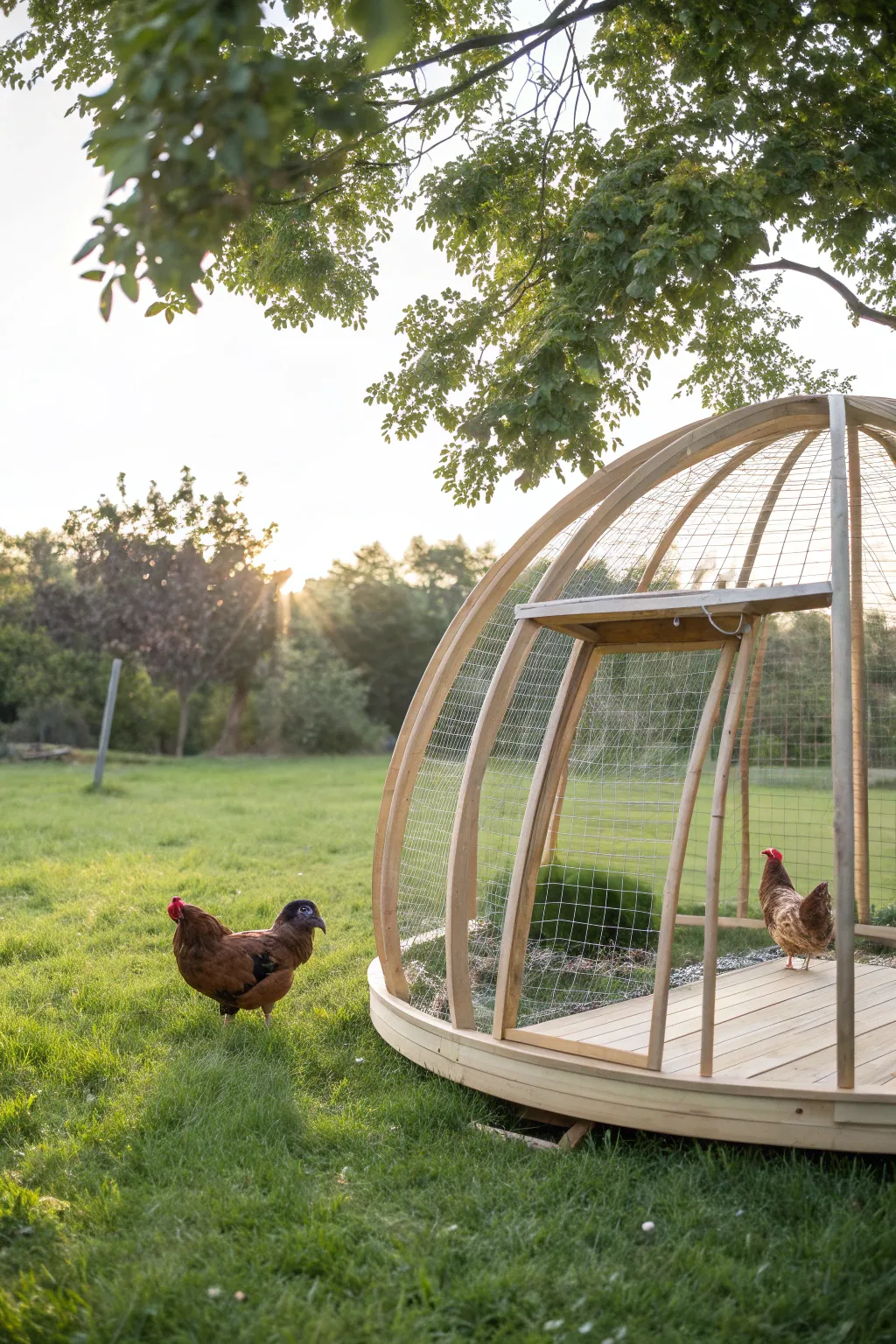 Repurpose with Style: Transform an Old Trampoline into a Chic Chicken Coop!