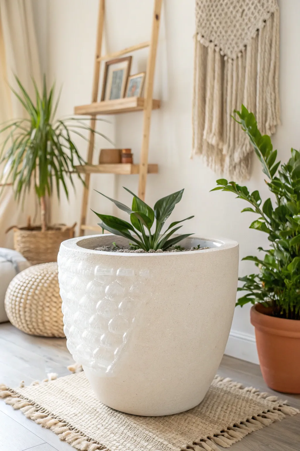 Discover the quirky charm of using bubble wrap in planters for a creative gardening twist!