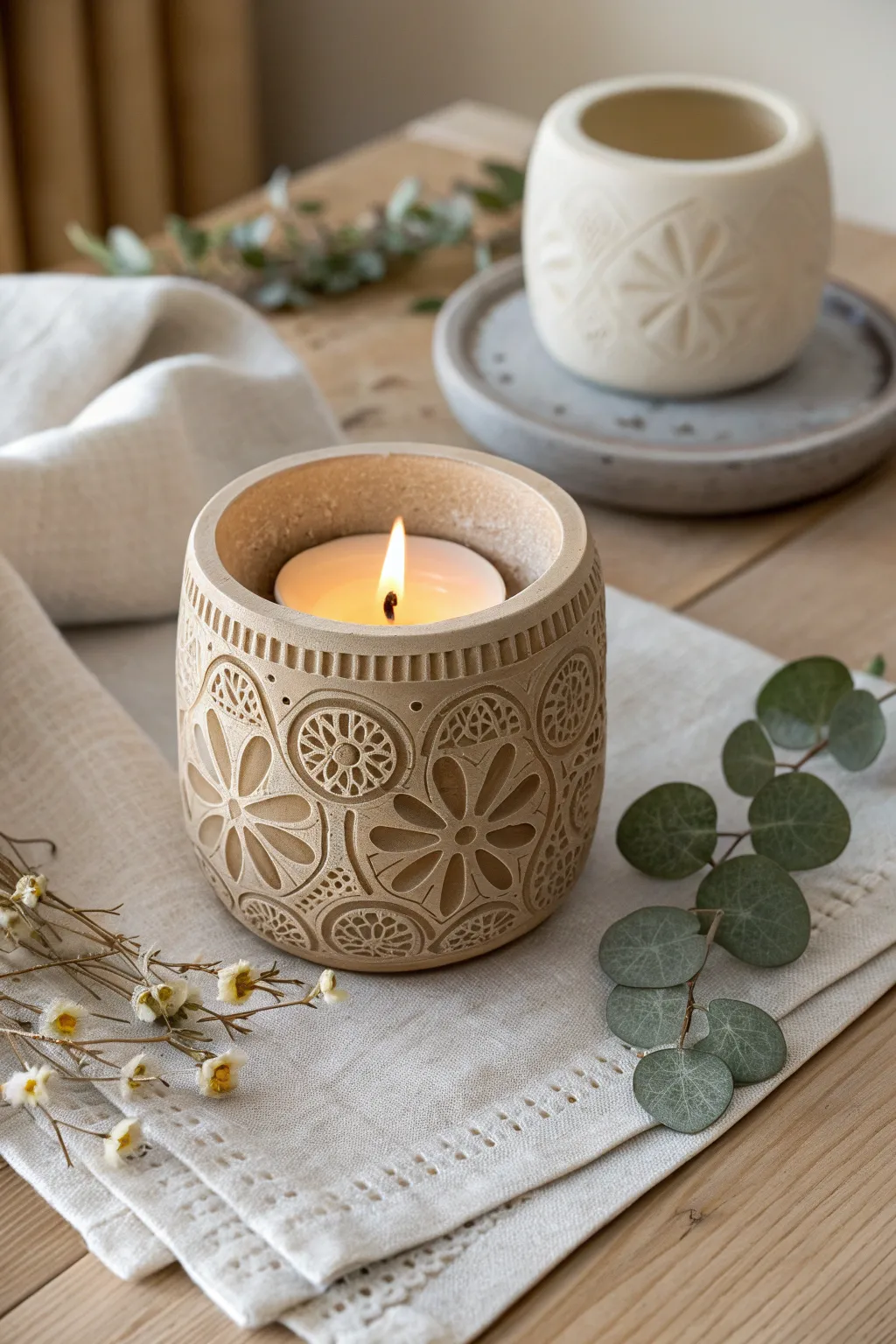 Illuminate your space with the charm of intricately patterned candle holders, where craftsmanship meets natural beauty.