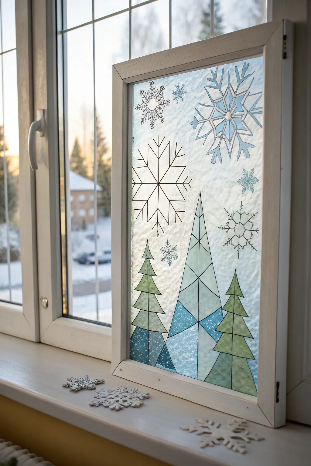 Crafting winter magic: Let light dance through DIY stained glass scenes.