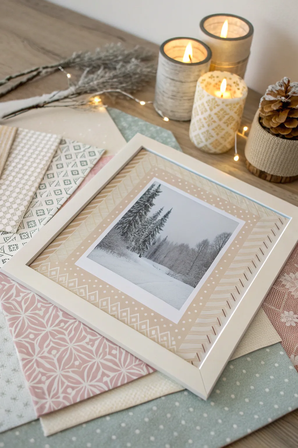 Layered Elegance: Elevate your scrapbook with minimalist borders that add depth and charm.