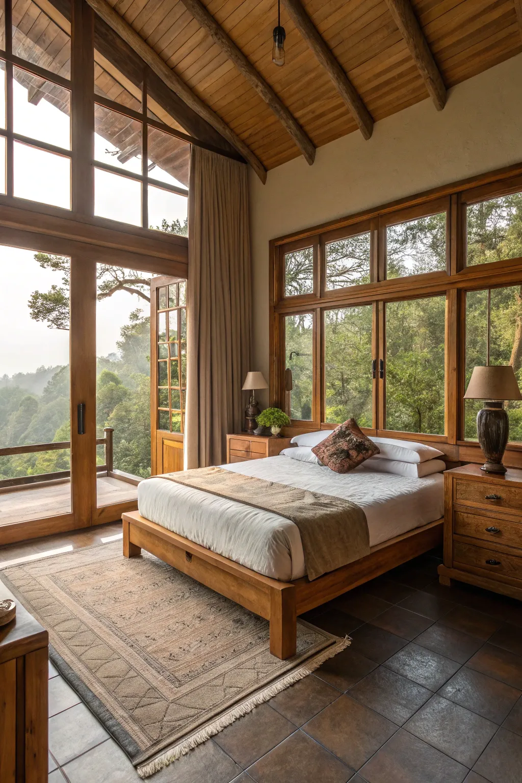 Natural light highlights the beauty of wood in your room.