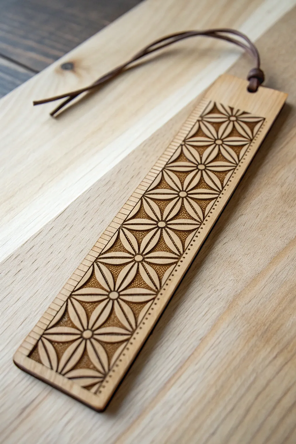 Discover the art of woodburning with this beautifully intricate wooden bookmark. Perfect for adding a touch of handcrafted elegance to your reading moments.