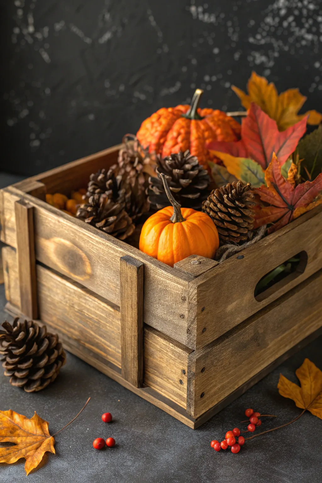 Elevate your fall gatherings with this beautifully crafted wooden crate centerpiece.