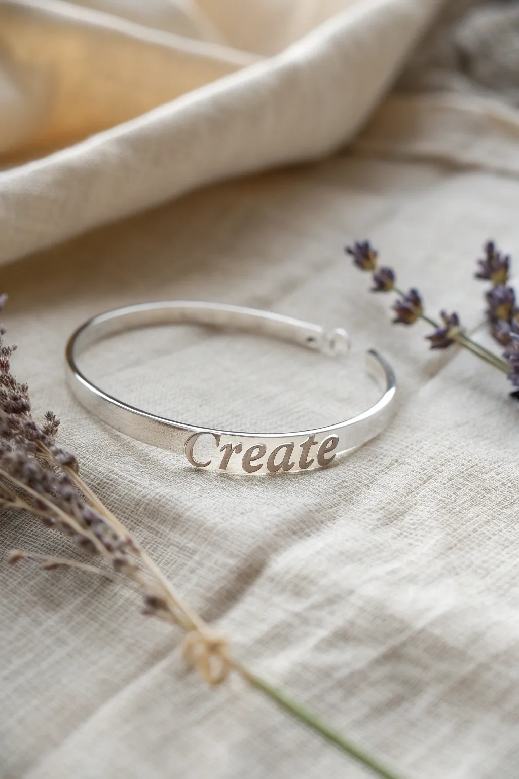 Embrace your inner artist with this minimalist 'CREATE' bracelet, a daily reminder to explore and innovate.